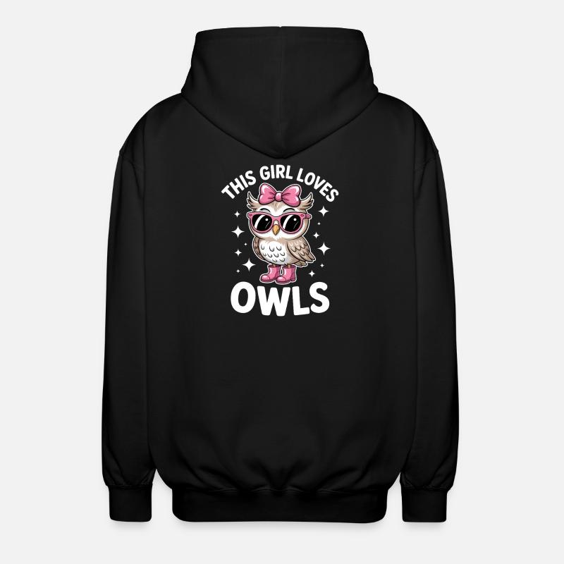 Eule Sprüche Eulen Lustiges Eulen Geschenk - Unisex Kapuzenjacke - Schwarz
