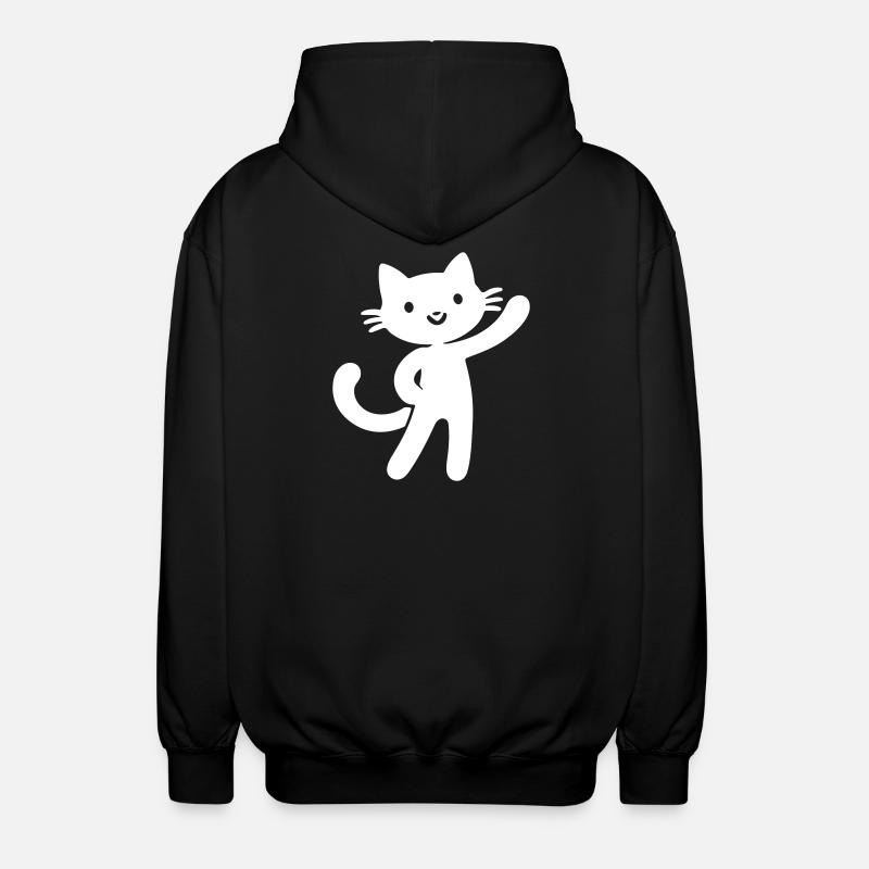 Katze Niedlich - Unisex Kapuzenjacke - Schwarz
