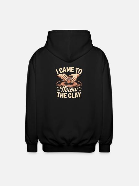 Pottery Addict Clay Art Creative Motif - Unisex Hooded Jacket - black