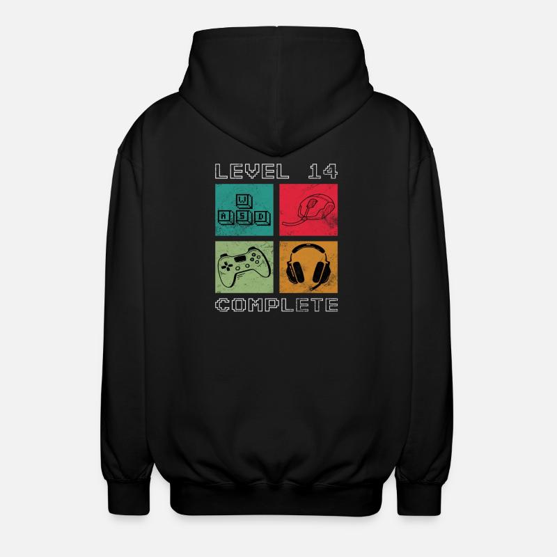 Level 14 completed - Unisex Hooded Jacket - black
