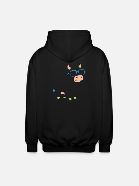 Cool Cow Sunglasses Abstract Vector - Unisex Hooded Jacket - black