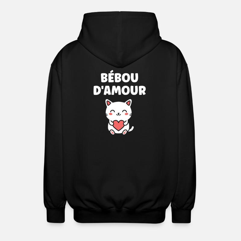 Liebe Beboo Katzenherz - Unisex Kapuzenjacke - Schwarz