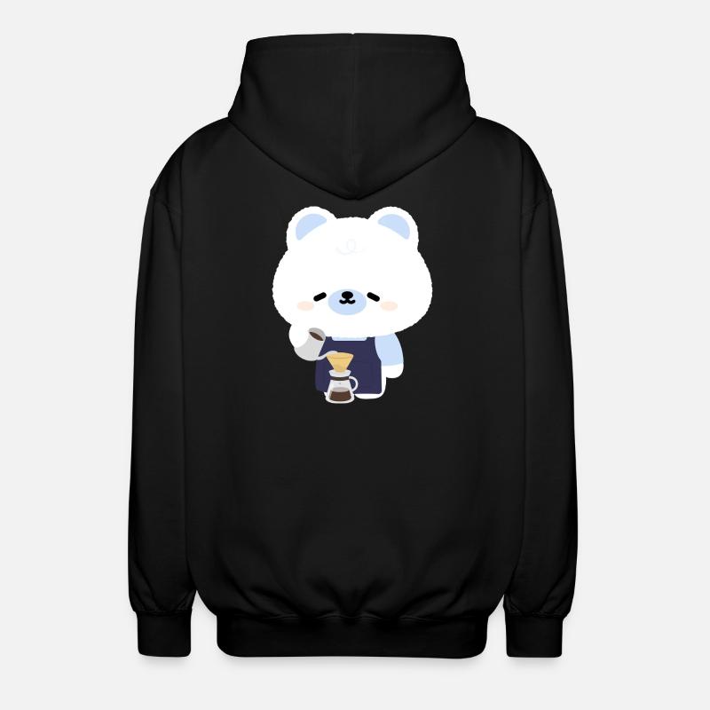 Barista Polar Bear Douillet - Veste à capuche unisexe - noir