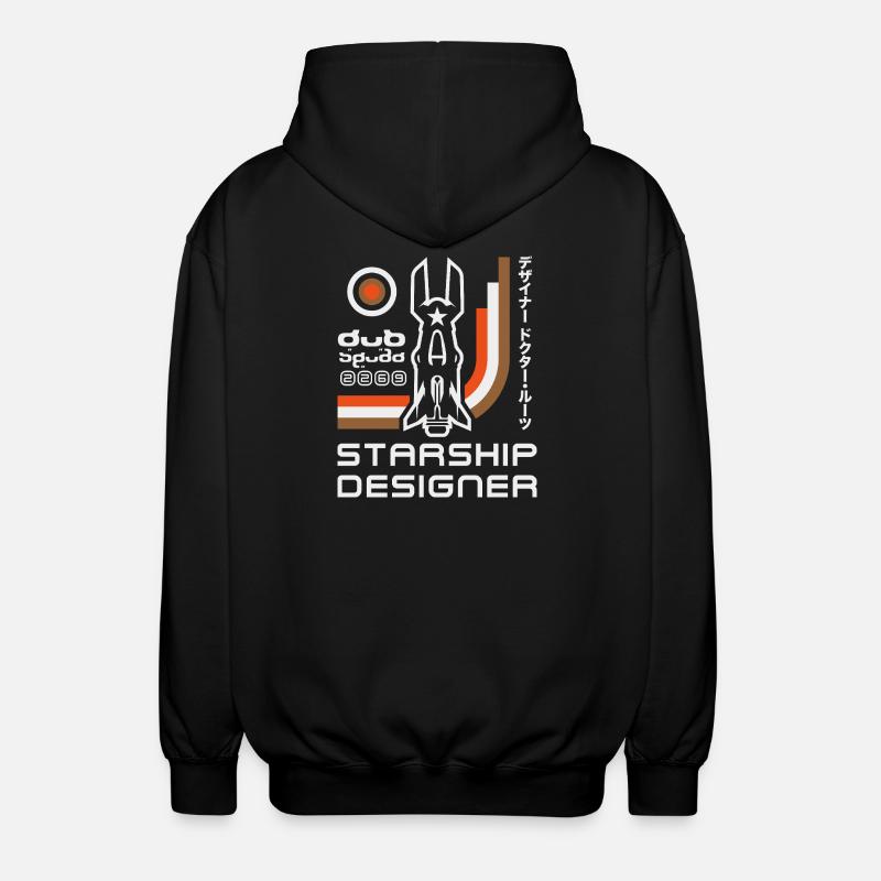 Designer des Retro-Raketenraumschiffs - Unisex Kapuzenjacke - Schwarz
