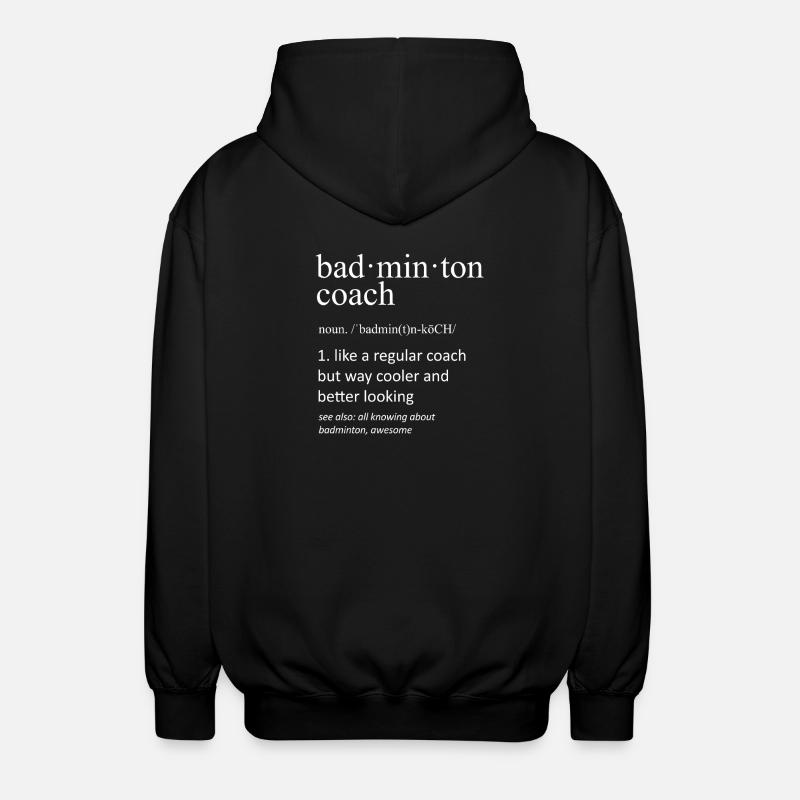 Badminton Coach Funny Dictionary Definition - Unisex Hooded Jacket - black