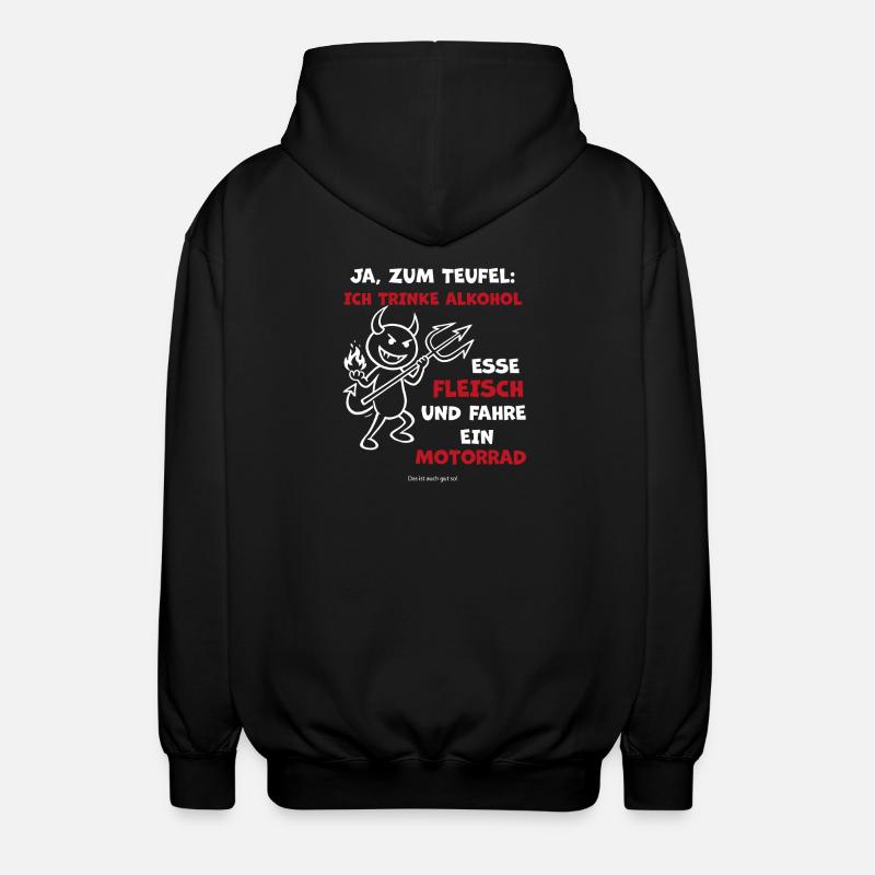 Devilish Drinker Motorcycle - Unisex Hooded Jacket - black