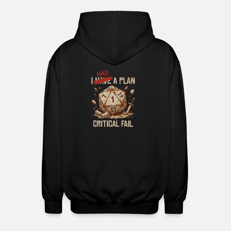 Échec critique – J’avais un plan cube - Veste à capuche unisexe - noir