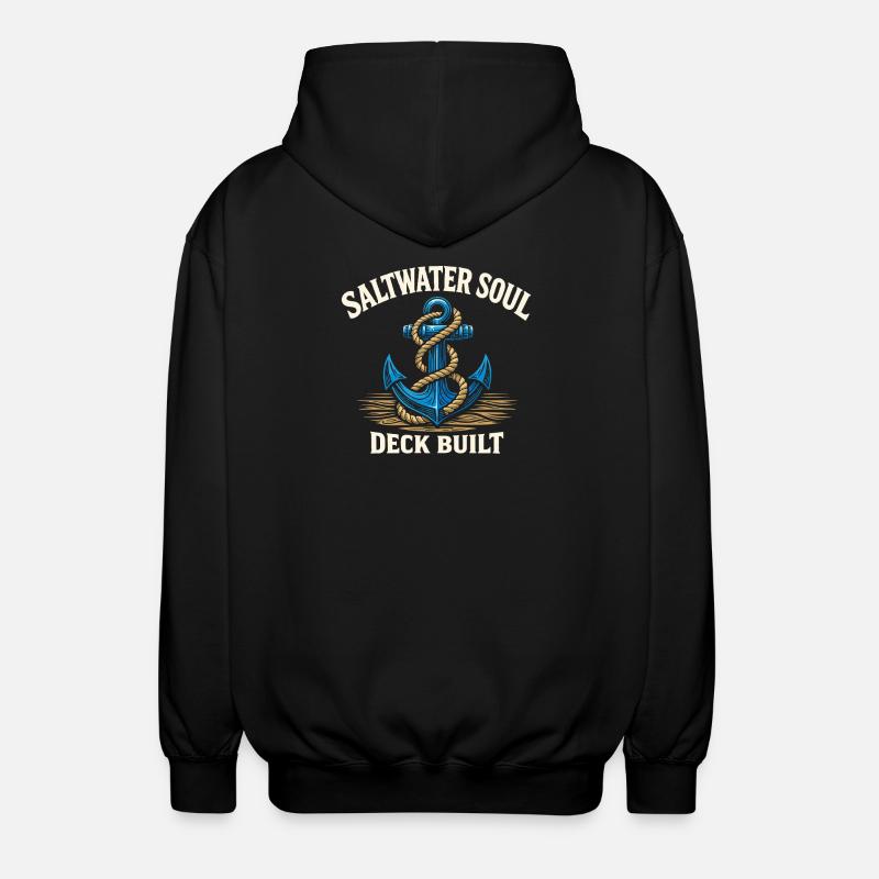 Seamanship Gift for Deckhand Ocean Work - Unisex Hooded Jacket - black