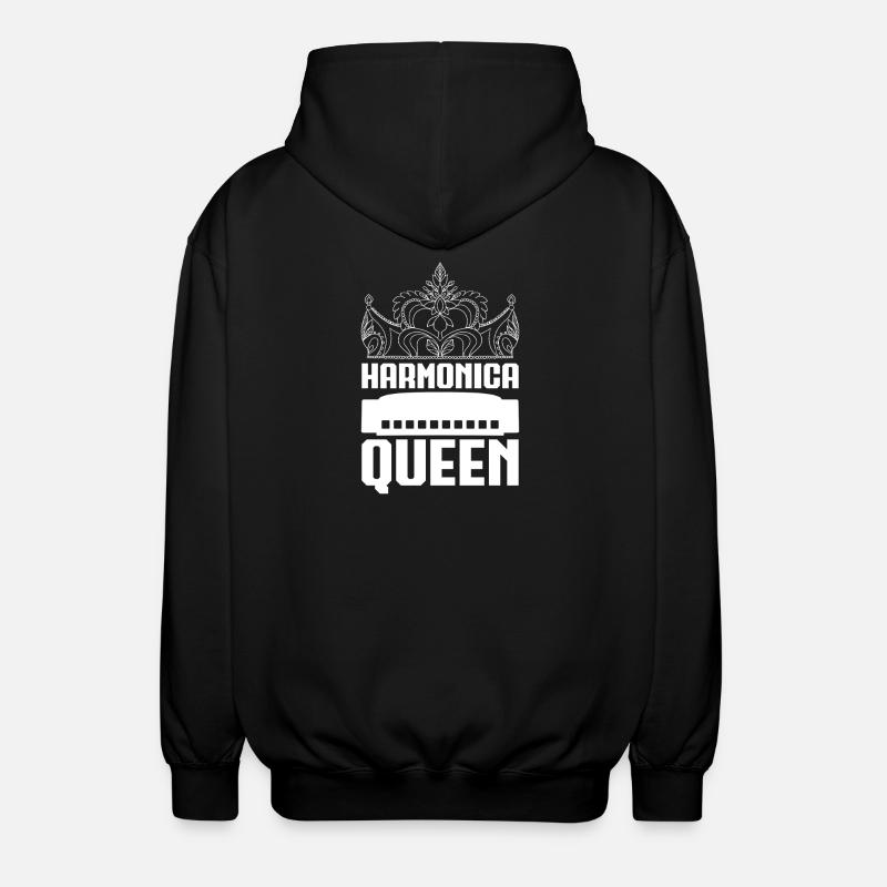 Harmonica Musican Queen Harmonica - Unisex Kapuzenjacke - Schwarz