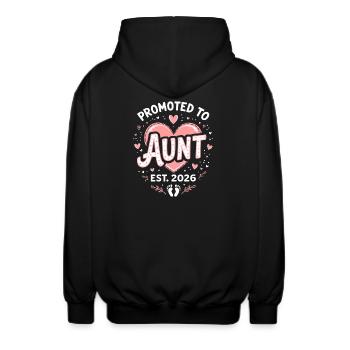 Tante 2026 Tante 2026 Befördert zu Tante 2026 - Unisex Kapuzenjacke - Schwarz - Hinten - AI Model Male 185 light (185cm)