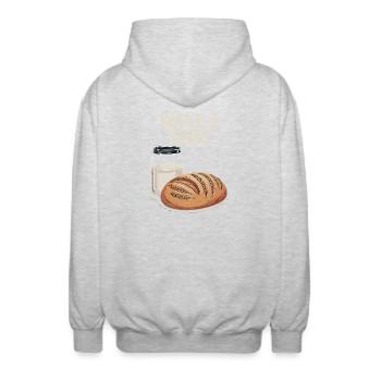 Sauerteig-Aufwachen und Backen - Unisex Kapuzenjacke - Hellgrau meliert - Hinten - AI Model Male 185 light (185cm)