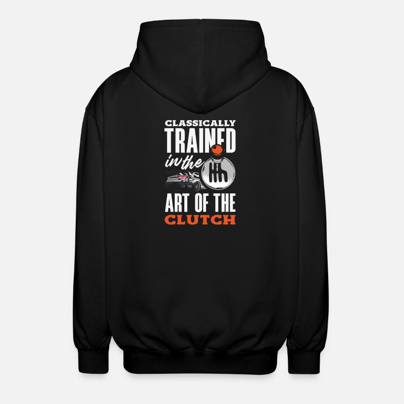 Manual car, classically trained - Unisex Hooded Jacket - black