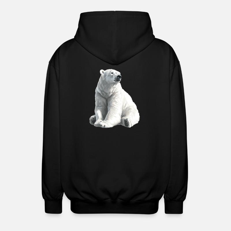 Polar Bär Illustration Eislicht - Unisex Kapuzenjacke - Schwarz
