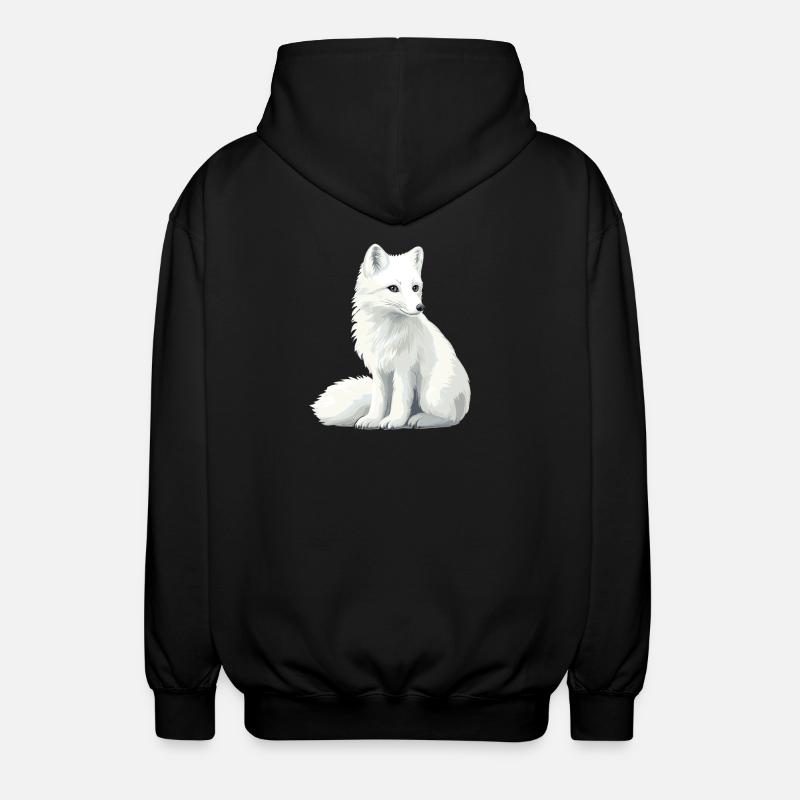 Illustration du renard blanc - Veste à capuche unisexe - noir