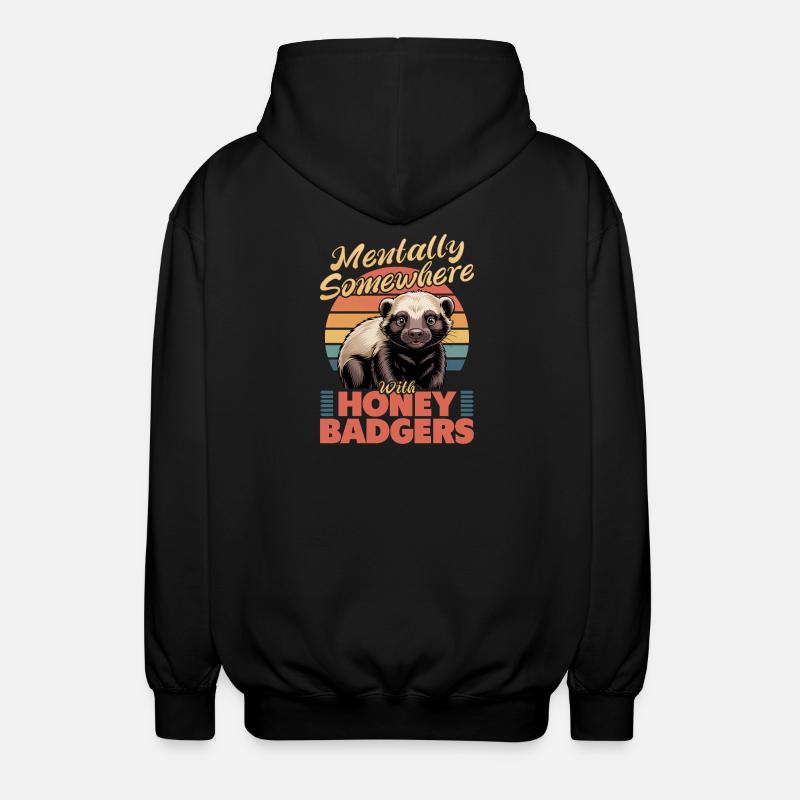 Funny Honey Badger - Unisex Kapuzenjacke - Schwarz