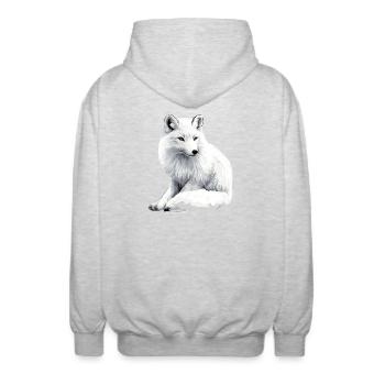 Renard des neiges - Veste à capuche unisexe - gris clair chiné - Dos - AI Model Male 185 light (185cm)