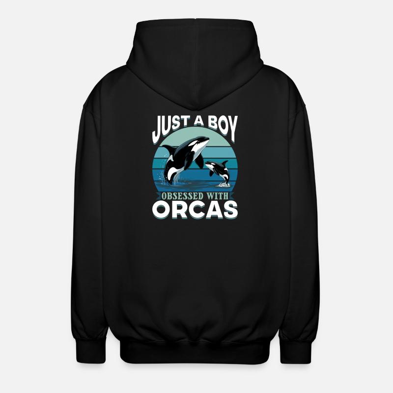Funny Orca - Unisex Kapuzenjacke - Schwarz