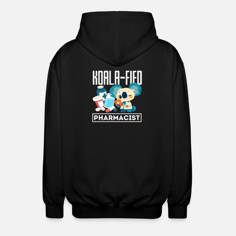 Koala Pharmacist Pharmacy Technician - Unisex Hooded Jacket - black