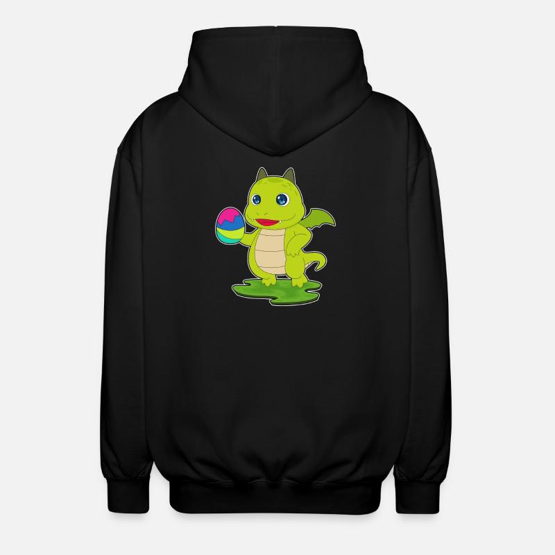 Dragon Easter Easter Egg - Unisex Hooded Jacket - black