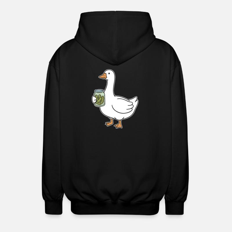Ente mit Einmachglas Gurken - Unisex Kapuzenjacke - Schwarz