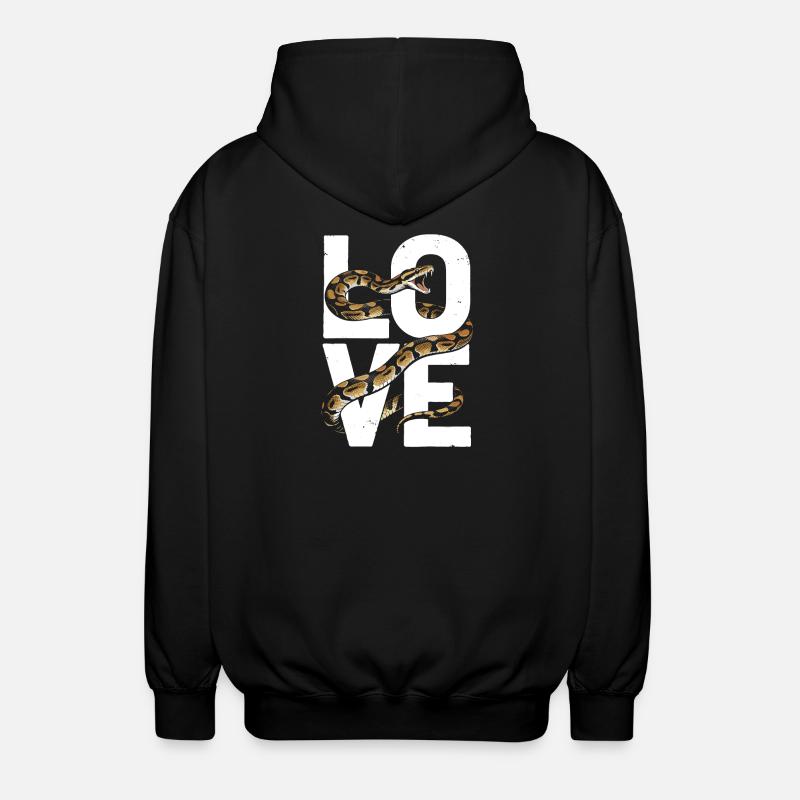 Königspython Schlangen LOVE Terrarium Python - Unisex Kapuzenjacke - Schwarz