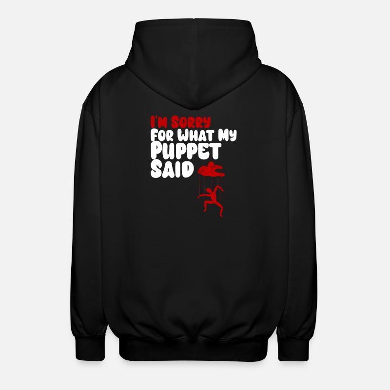 Puppet Confession on Strings - Unisex Hooded Jacket - black