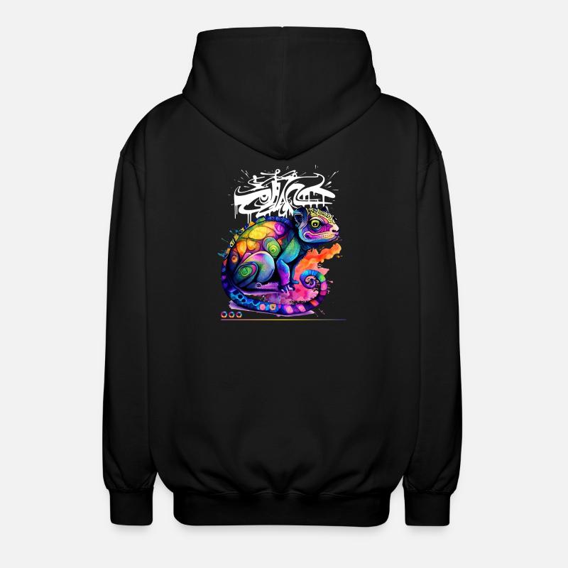 Farbenfroher Chamäleon Graffiti - Unisex Kapuzenjacke - Schwarz
