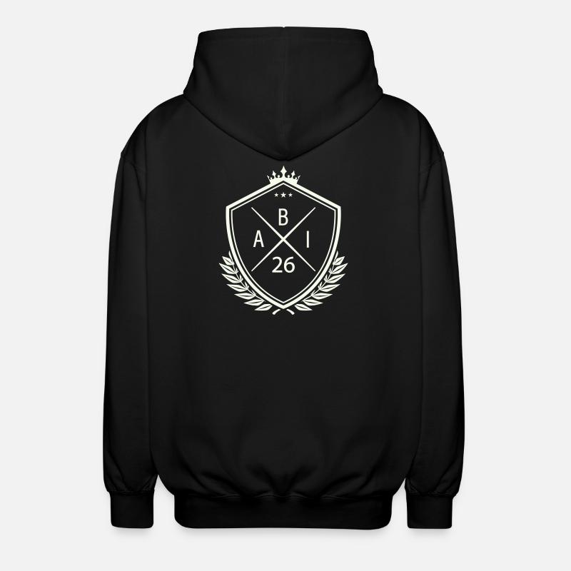 Abi Wappen Abitur - Unisex Kapuzenjacke - Schwarz