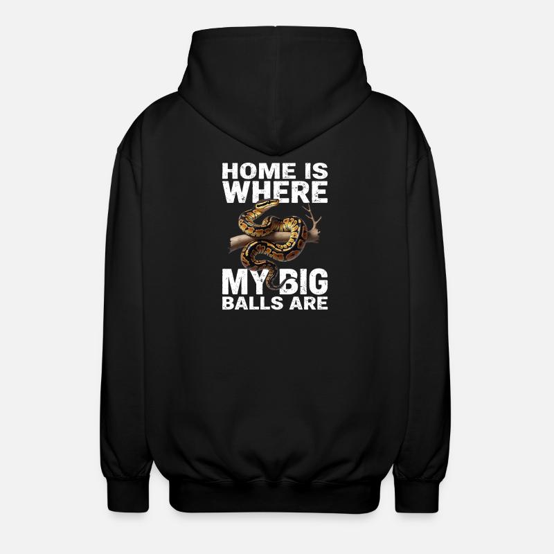 Königspython Schlangen Liebhaber Terrarium Python - Unisex Kapuzenjacke - Schwarz