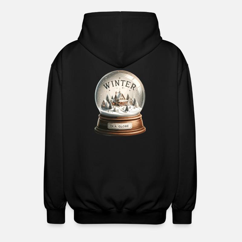 Winter Magic Snow Globe Village - Unisex Hooded Jacket - black