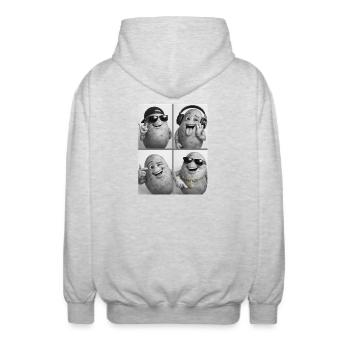 Kernknollen Groove Collage - Unisex Hooded Jacket - light heather grey - Back - AI Model Male 185 light (185cm)