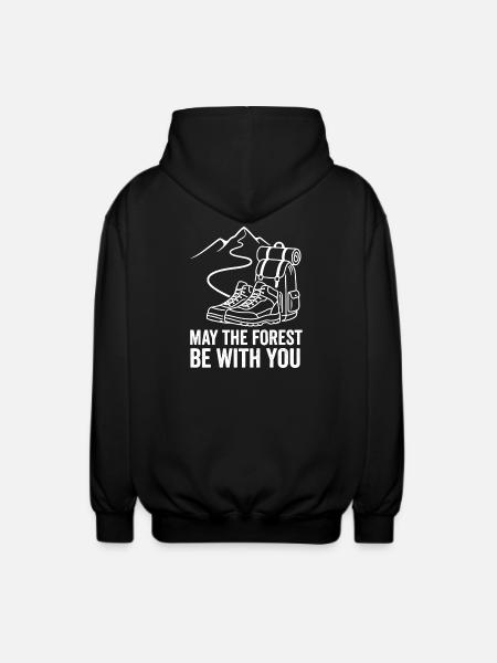 Waldpfad Abenteuer Bergwandern - Unisex Kapuzenjacke - Schwarz