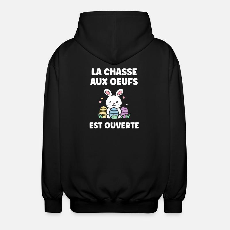 egg hunt - Unisex Hooded Jacket - black
