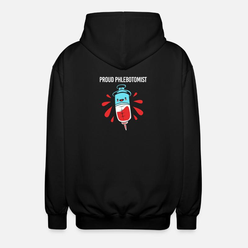 Nurse Caregiver Blood Sampling Phlebotomist - Unisex Hooded Jacket - black