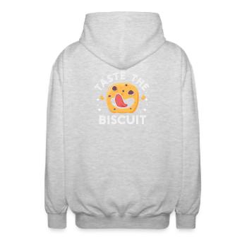 Goûte au biscuit Personnage - Veste à capuche unisexe - gris clair chiné - Dos - AI Model Male 185 light (185cm)