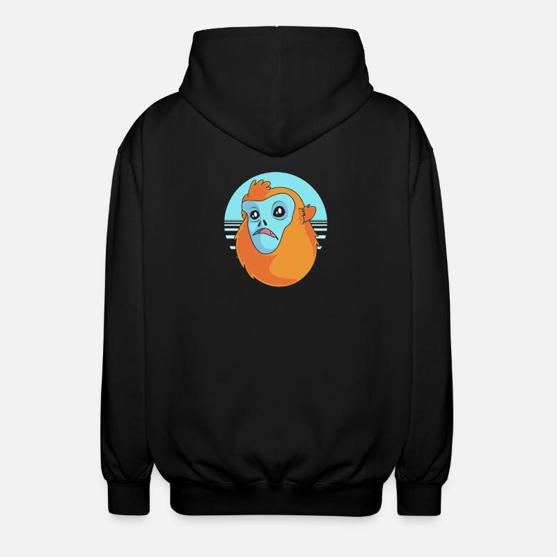 Snub-nosed monkey Monkey Chimpanzee - Unisex Hooded Jacket - black