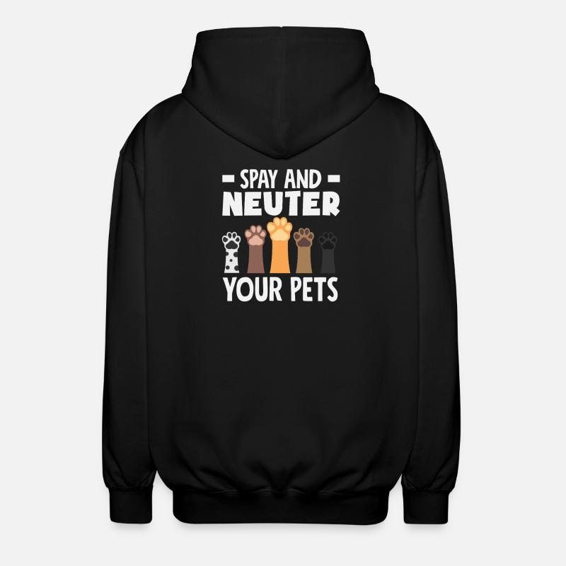 Kastrera och sterilisera ditt husdjur. Adoptera en - Luvjacka unisex - svart