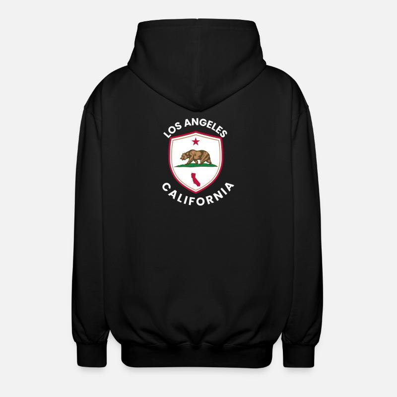 Los Angeles Shield Bear - Unisex Hooded Jacket - black