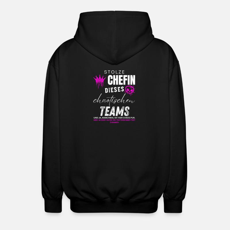 Stolze Chefin chaotisches Team Chefin Geschenke - Veste à capuche unisexe - noir