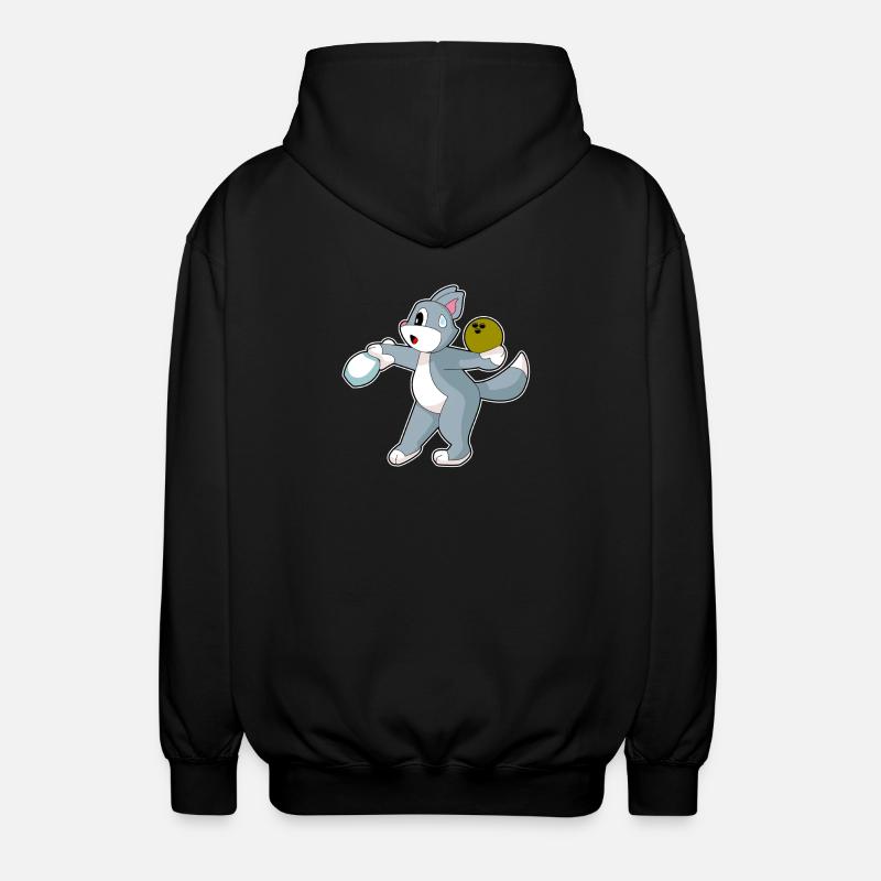 Katze Bowling Bowlingkugel Pin - Unisex Kapuzenjacke - Schwarz