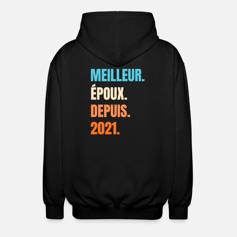 Bester Ehemann seit 2021 Geschenk-Ehemann - Unisex Kapuzenjacke - Schwarz