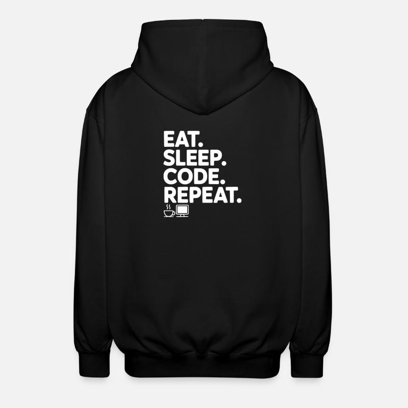 Mange. Dors. Code. Répétez. - Veste à capuche unisexe - noir