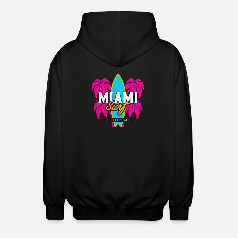 Conception de Miami Surf South Beach - Veste à capuche unisexe - noir