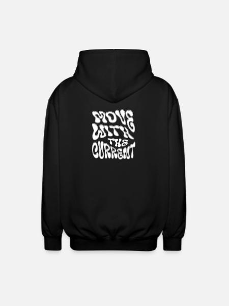 Moving with the Current - Unisex Hooded Jacket - black