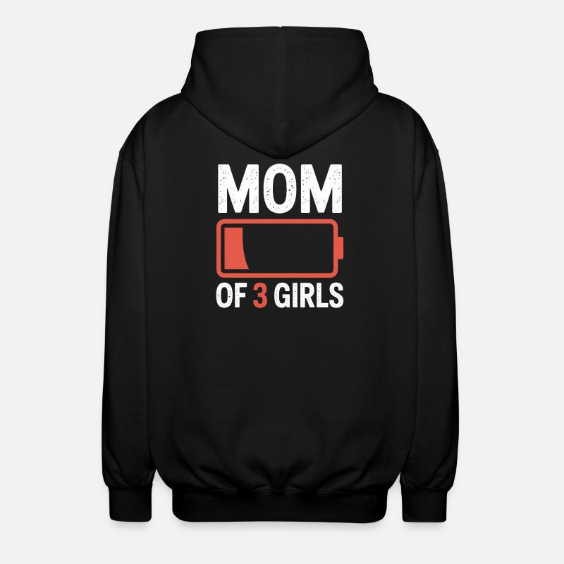 Mutter von 3 Mädchen Batterie-Ikon-Tee - Unisex Kapuzenjacke - Schwarz
