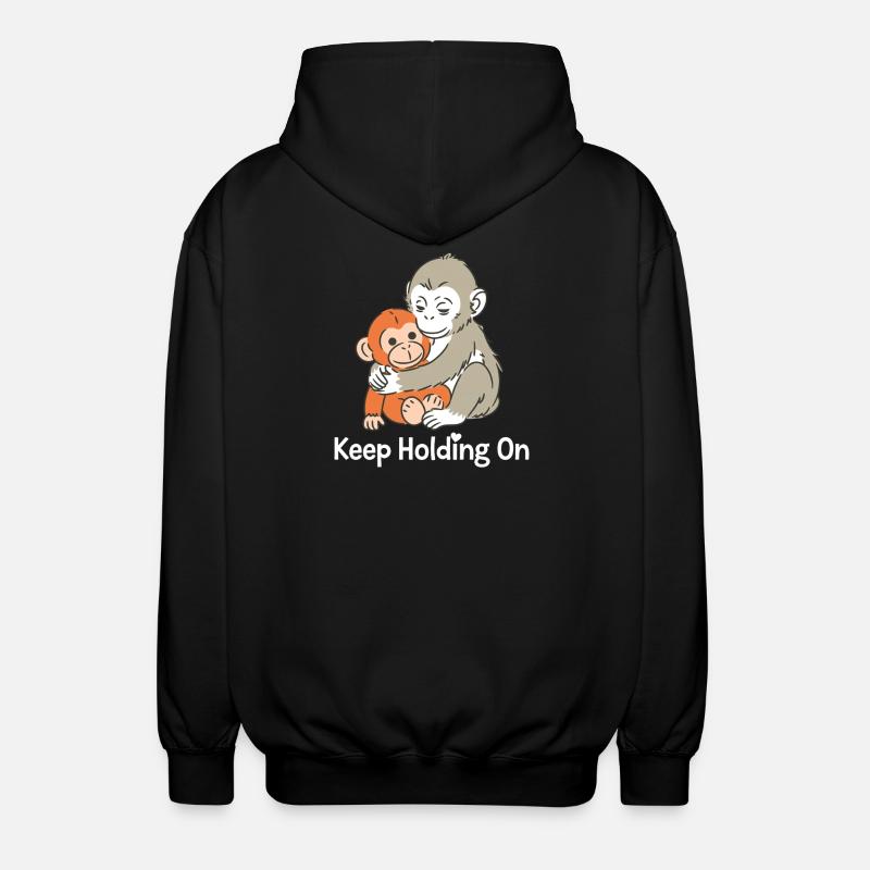 Halt die Affenumarmung fest - Unisex Kapuzenjacke - Schwarz
