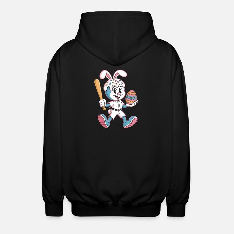Hoppelhase with Easter egg - Unisex Hooded Jacket - black