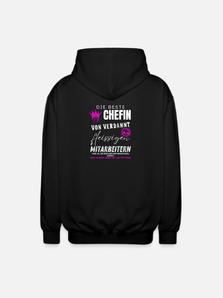 beste Chefin von verdammt fleissigen Mitarbeitern - Unisex Hooded Jacket - black