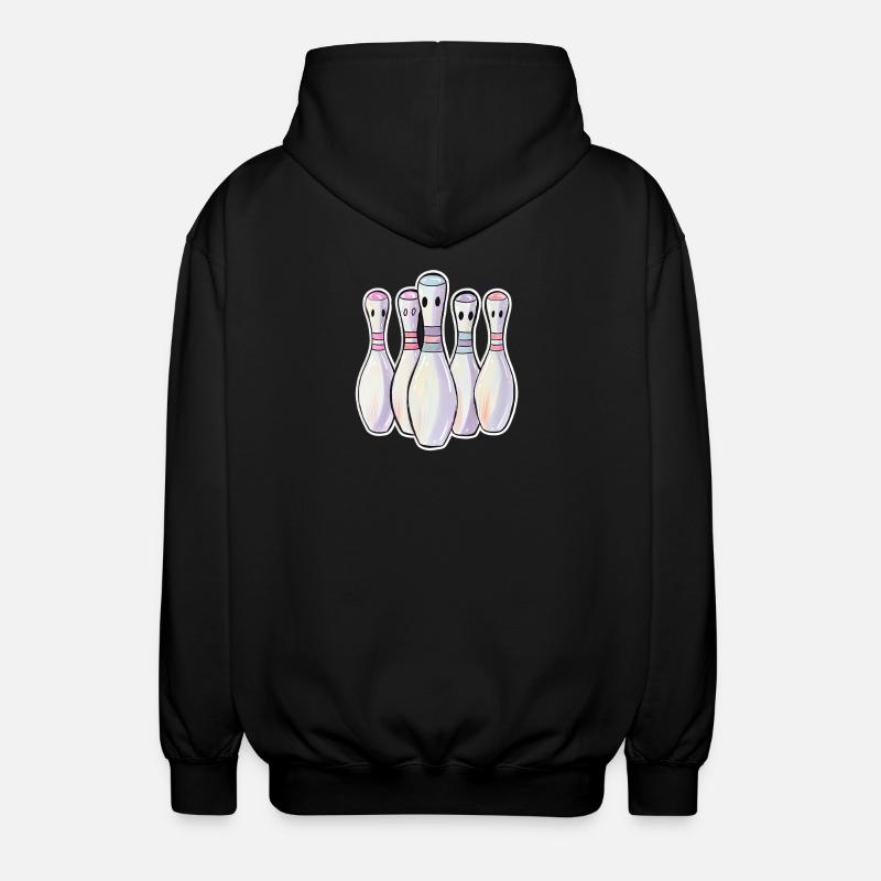 Bowling Pins Comic Look - Unisex Hooded Jacket - black