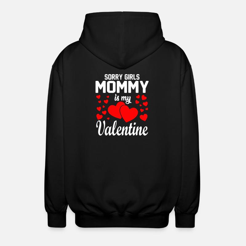 Mama-Valentine-Herz-Tee - Unisex Kapuzenjacke - Schwarz